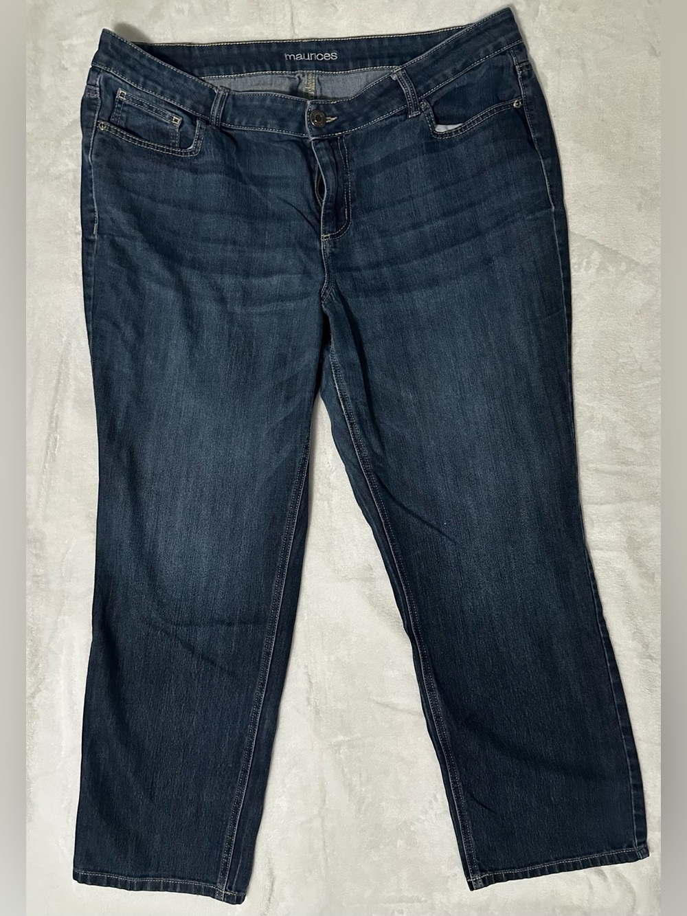 18w Short Maurices Dark Blue Straight-Leg Women’s Jeans
